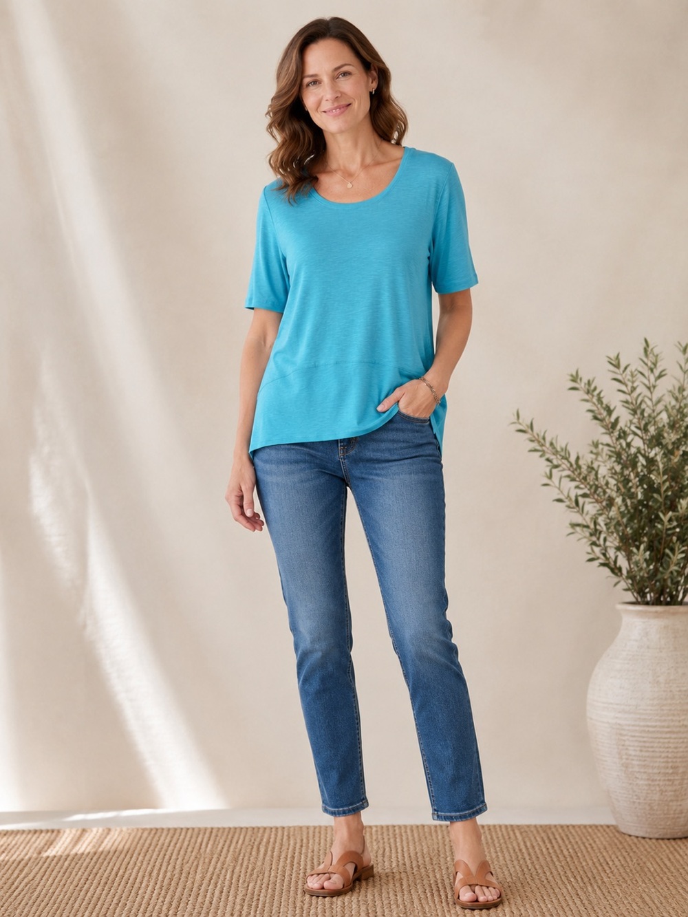 J Jill blouse turquoise women’s size large